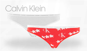 Calvin Klien CK One White Red Star Thongs
