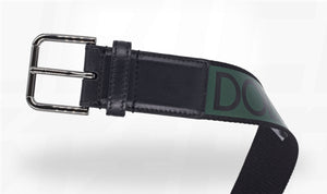 Dolce & Gabanna Black Green Tape Belt