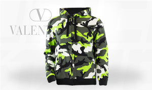 Valentino neon camoflauge print hoodie